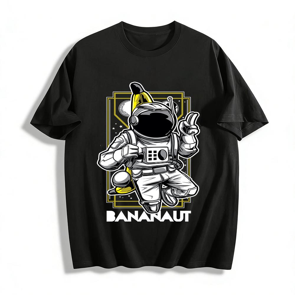 

Funny Banana Astronaut Print Cool Casual Loose Unisex T-Shirt Pure cotton T-shirt 6XL