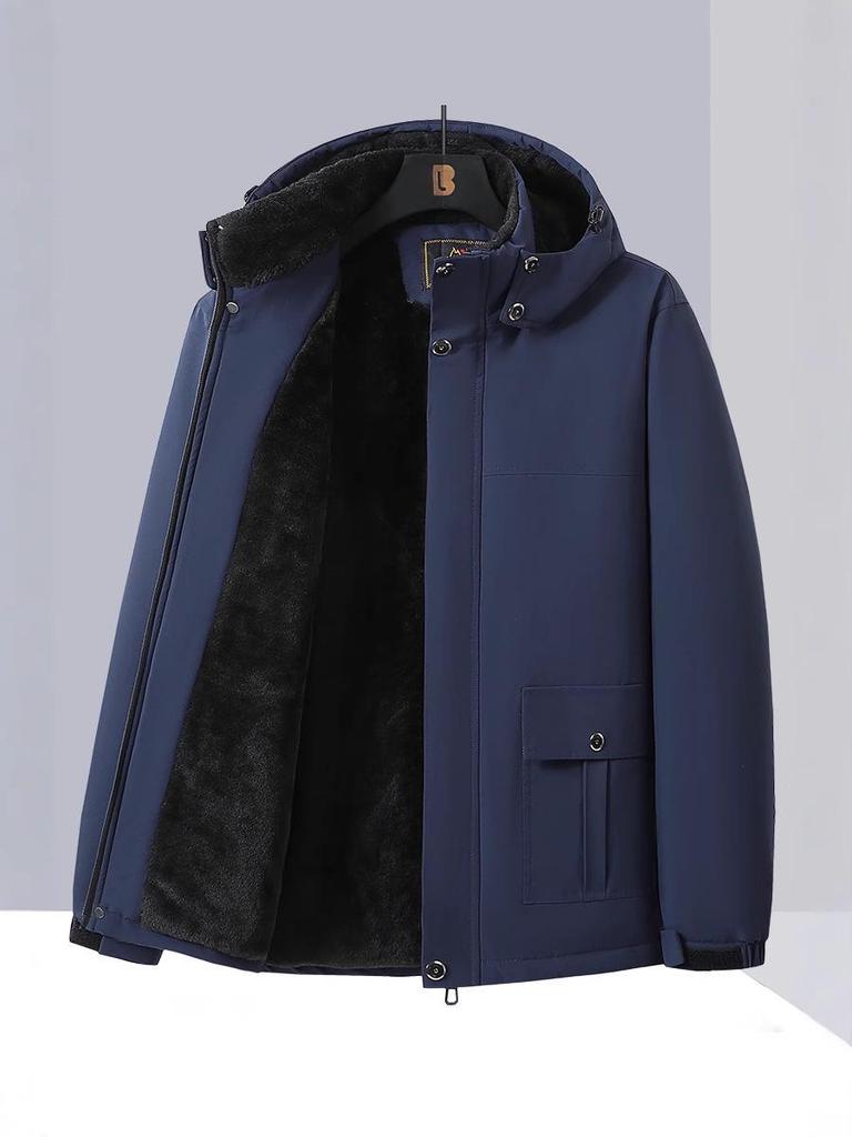 Men's Plus Size Cotton Coat, Thick and Warm, Loose-fit Outdoor Jacket, 10XL