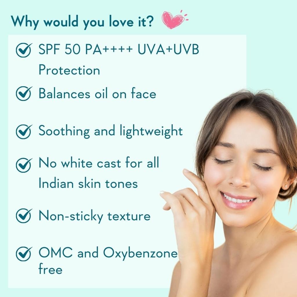 WishCare 50g Niacinamide Oil Balance Fluid Sunscreen SPF 50 PA++++ Matte Lightweight Face Protection