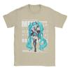 Hatsune Mikus Vocaloid Girl T-Shirt Herren Baumwoll-Oberteile Streetwear Rundhals Kurzarm