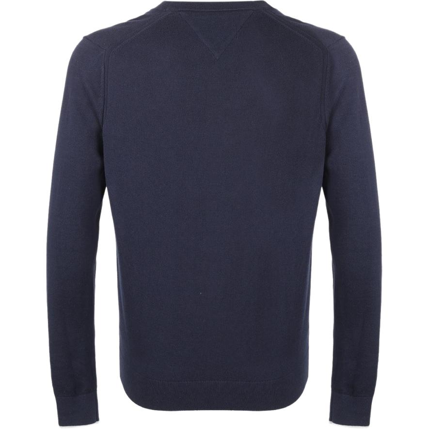 Tommy Hilfiger V-Neck Single-Breasted Long Sleeve Solid Color Cardigan Men Sweater Navy-Blue 78J3628-410