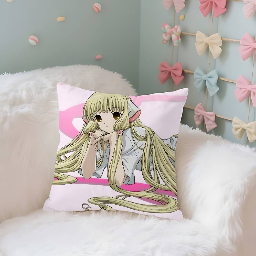 Cute Anime C-Chobits Kawaii Throw Pillow Covers Pattern Cushion Cover Suitable For Sofa Bedroom Car Pillow Cover