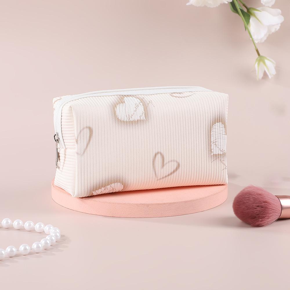 Pencil Case Love Print Lipstick Case Organizer Kawaii Cosmetic Bag For Students Everyday Use Travel