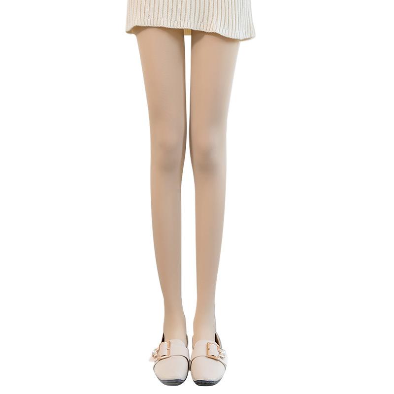 Black compression slimming tights for women, spring and autumn style, winter pantyhose, skin-colored, fleece-lined, thickened, base layer tights