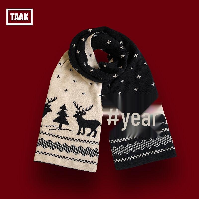 Grüner Strickwollschal: Damen Winter Weihnachtsbaum Design, Warm und Vielseitig, Ideales Weihnachtsgeschenk für Studenten & Paare.