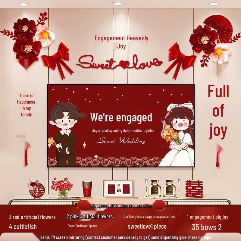 Double Happiness Garland for Wedding & Living Room Decor