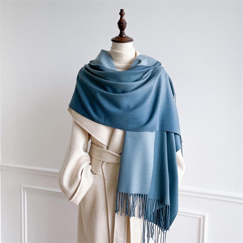 

Роскошный зимний кашемировый шарф женский градиентный платок теплый пашмина женская шаль обертывание мягкое парео буфанда зимние хиджабы палантин 70X190cm