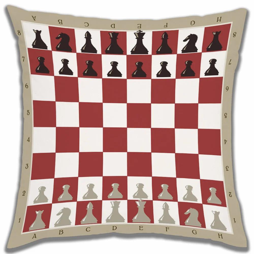 Chess Board Decorative Pillows for Bed Cushion Cover Cushions Covers Pillow Cases Twin Size Bedding Sofa