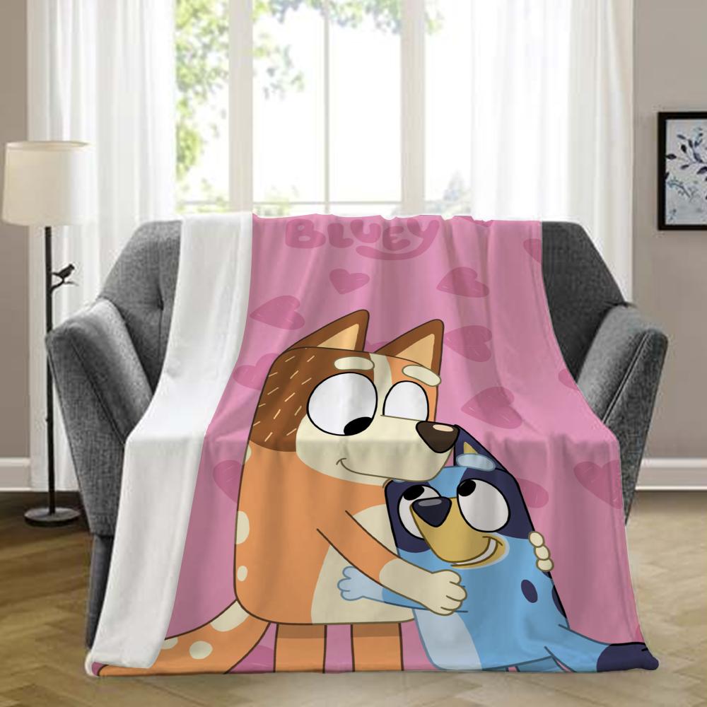 B-bluey-y Nadýchaná deka Estetická Přenosná Domů Cestování Kempování Pohovka Piknik Silná Teplá Flanelová deka