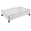 Under Bed Storage Containers with Wheels Grid Pattern Pull Out Type Detachable Metal Under Bed Shoe Storage Drawer for Clothes Toy