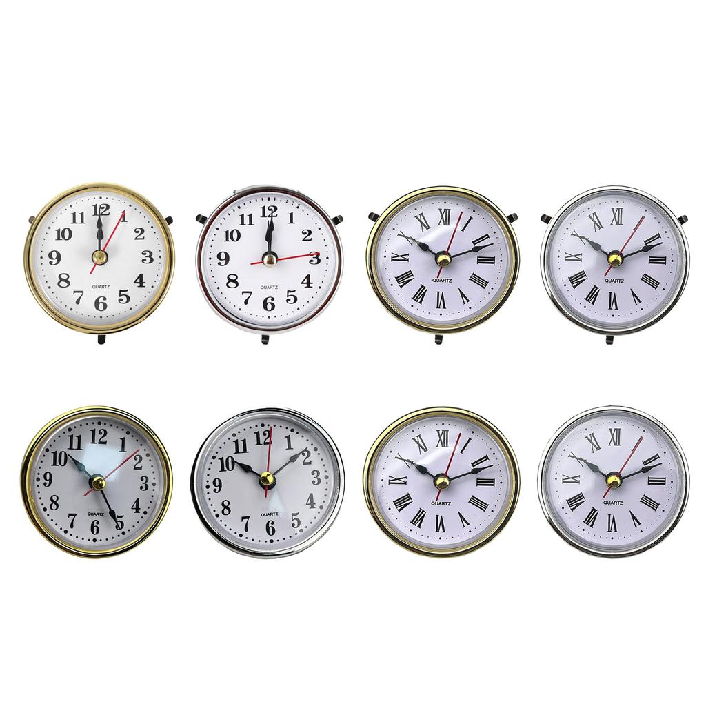 (65mm) 2.56Inch Mini Quartz Clock Insert with Arabic/Roman Numerals Replacement Round Quartz Movement Miniature Clock