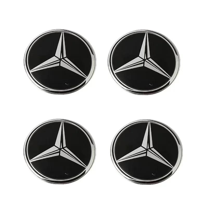 Autoaufkleber Heiß 2026 Neu Für Benz 4 Stück 65MM Auto Radnabenkappe Logo Aufkleber für MERCEDES BENZ AMG W203 W204 W205 W209 W213 W21