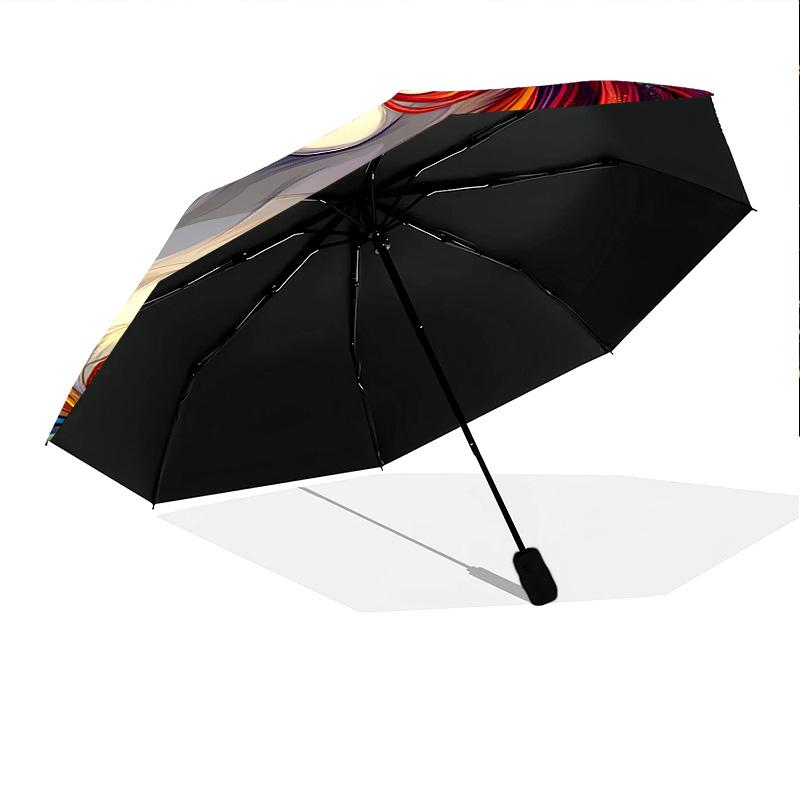 1 PC Automatic Folding Umbrella - Colorful Unicorn Pattern, Portable & Foldable Design with 8 Ribs, Christmas Birthday Gifts