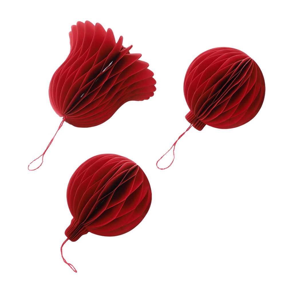 Dekorative Ornamente 3D Origami Laterne Feiertagsveranstaltungen Neujahrsfeiern Rot Verspielte Dekoration Beleuchteter Visueller Effekt