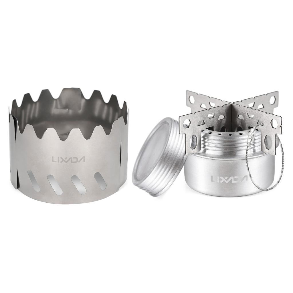 Portable Mini Aluminum Alloy Alcohol Stove with Lid Outdoor Camping Hiking Backpacking Cooking Stove Alcohol Stove Camping Stove