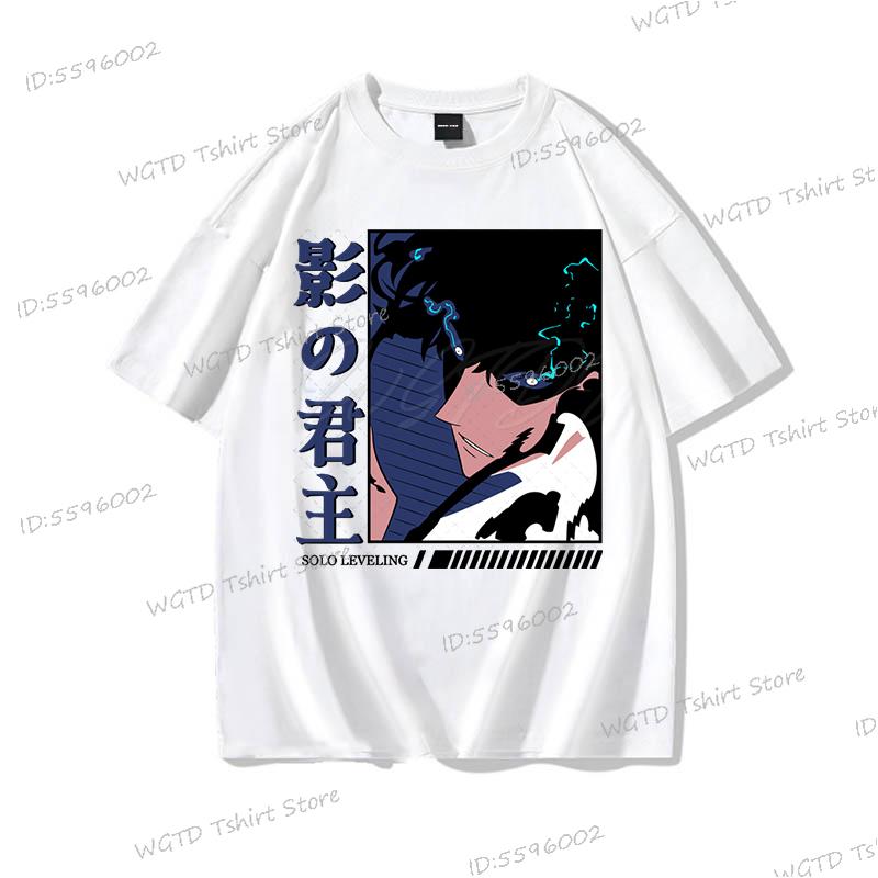 Anime Solo Leveling T Shirt Vintage Sung Jin Woo T-shirts Men Women Cotton Streetwear Short Sleeve Manga Solo Leveling Tops Tees