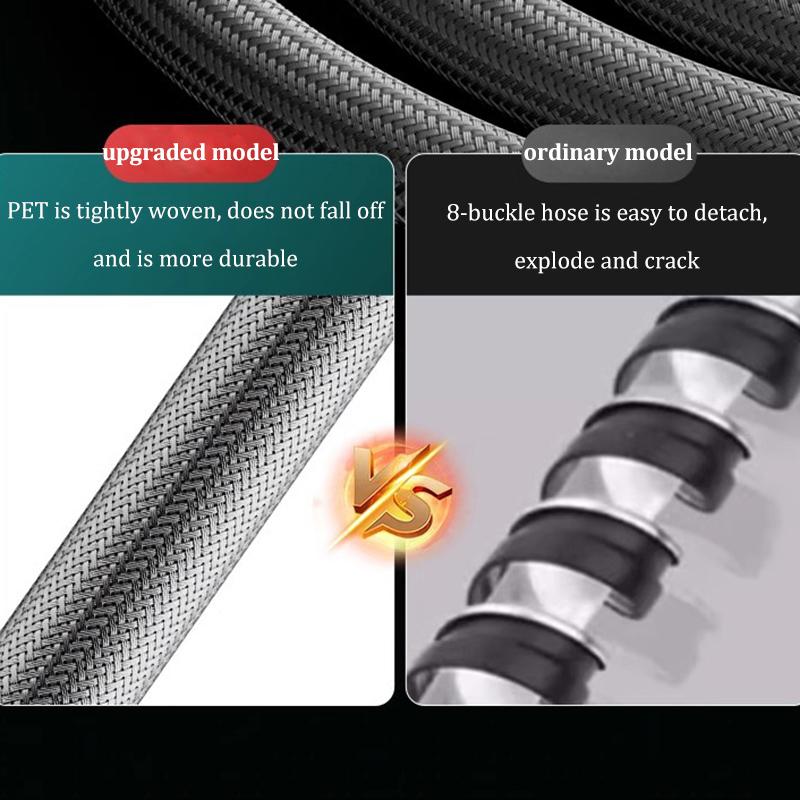 Nylonschlauch Geflochtenes Duschrohr 4 Punkte Universelle Wasserleitung Warm- und Kalt-Duschkopf Explosionsgeschützte Verbindungsleitung