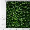 Green Ivy Leaf Pattern Waterproof Shower Curtain 180x180cm - Jungle Nature Theme Bath Curtain for Spa Style Decor