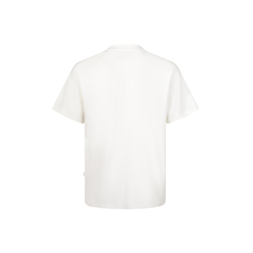 Li Ning Outdoor Series Cool Feeling Printed Short Sleeve T-Shirt Unisex Tops Off-White AHSWC25-2