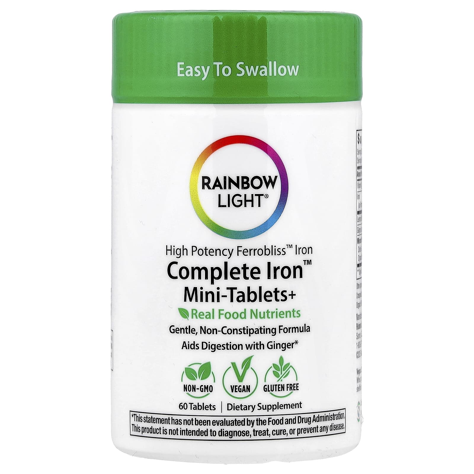

Rainbow Light, Complete Iron™ Mini Tablets+, 60 Tablets