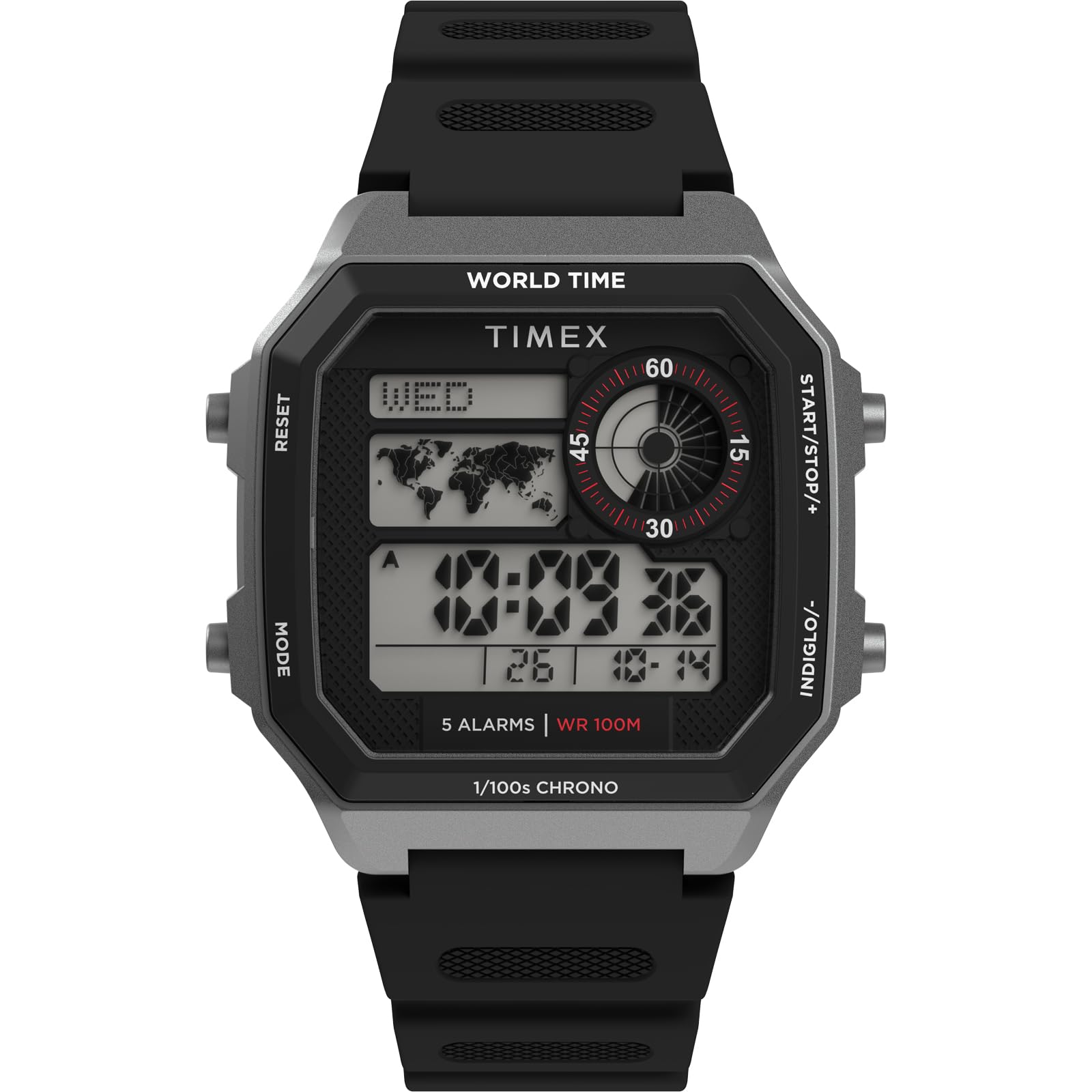Main Street Digital Quartz 100M Water Acrylic Black [TIMEX] Watch, Resistant, Dial, TW5M68800, Men s [Authentic] чёрный