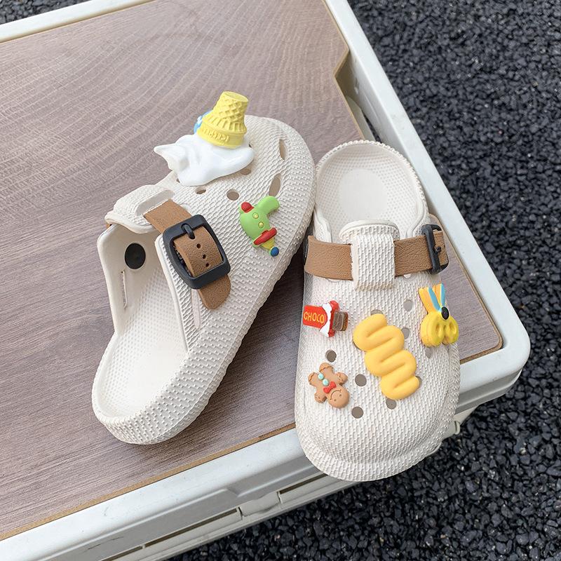 Trendy and Cute Children's Birkenstocks Slippers Breathable Soft-soled Thick-soled Outer Wear Hole Shoes Summer Classmates Cool Slippers Versatile