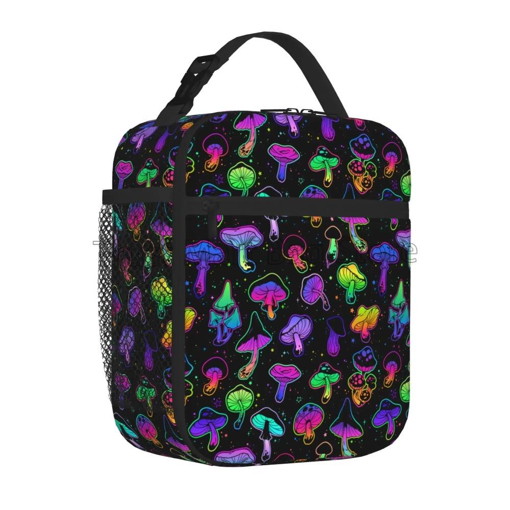 

Психоделические грибы Красочная хиппи бохо сумка для ланча Портативная термосумка Многоразовые сумки-холодильники для пикника, кемпинга 26x21x11CM