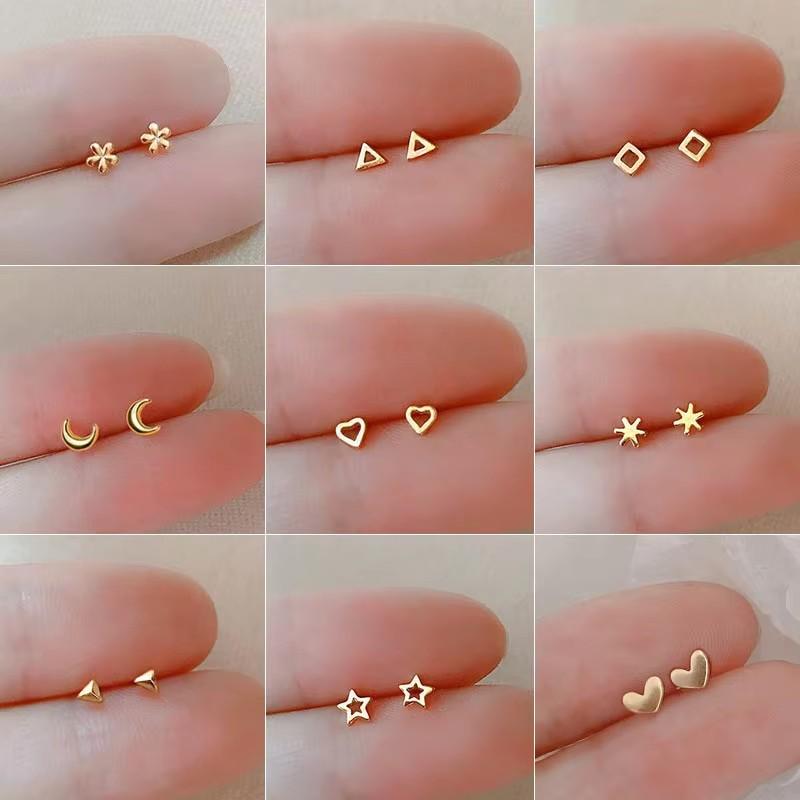 925 Silber Nadeln Gold Farbe Einfach Klein Schmetterling Steckerohrringe für Damen Hypoallergen Tägliches Tragen Ohr Mädchen Piercing Geschenke