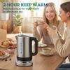 Electric Kettle, 1.7L, Fast Boil, 3kW Water Kettle with UK Strix Thermostat, Keep Warm Function, LCD Base, Silver Tone