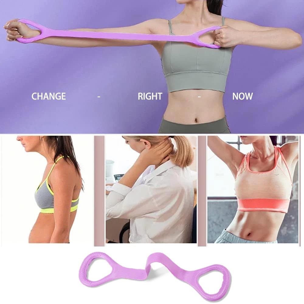 8 Fitness Elastic Resistance Band For Yoga Pilates Arm Back Shoulder Exercise Training Workout Equipment