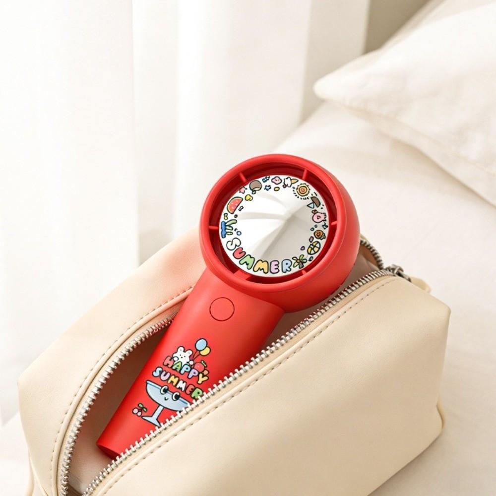 Cartoon Graffiti Turbo Fan 3 Speed Levels Pocket Fan Funny Mini Handheld Fan Summer