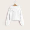 Girls' Fashion Solid Color Pullover Casual  Fleece  Ears Hooded Warm Sweater Sweatshirt