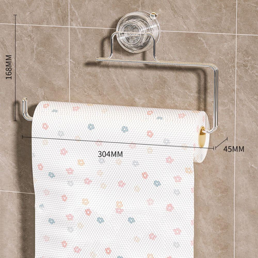 Strong Suction Cup Cling Film Storage Rack Wall Mounted Paper Towel Hanger  Washroom