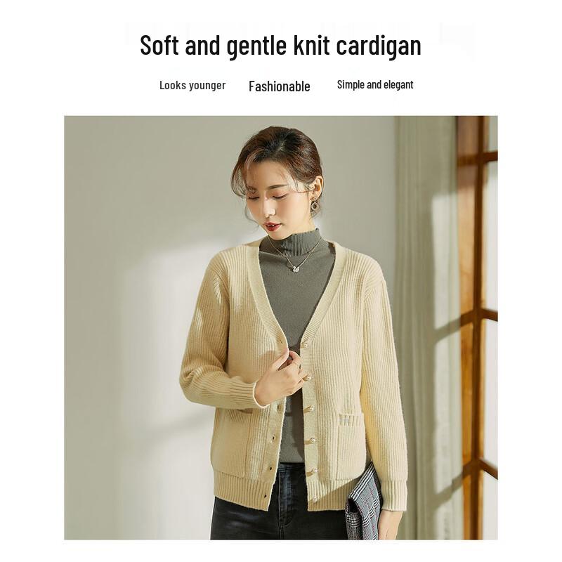 Pasite Women's Single-Breasted Knit Cardigan