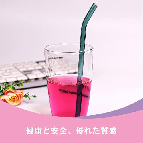 Glass Straws, Flexible Colored Straws, Glass Drinking Straws with Cleaning Brush, Transparent, Stylish Glass, Heat-Resistant, Safe, Non-Toxic, Durable