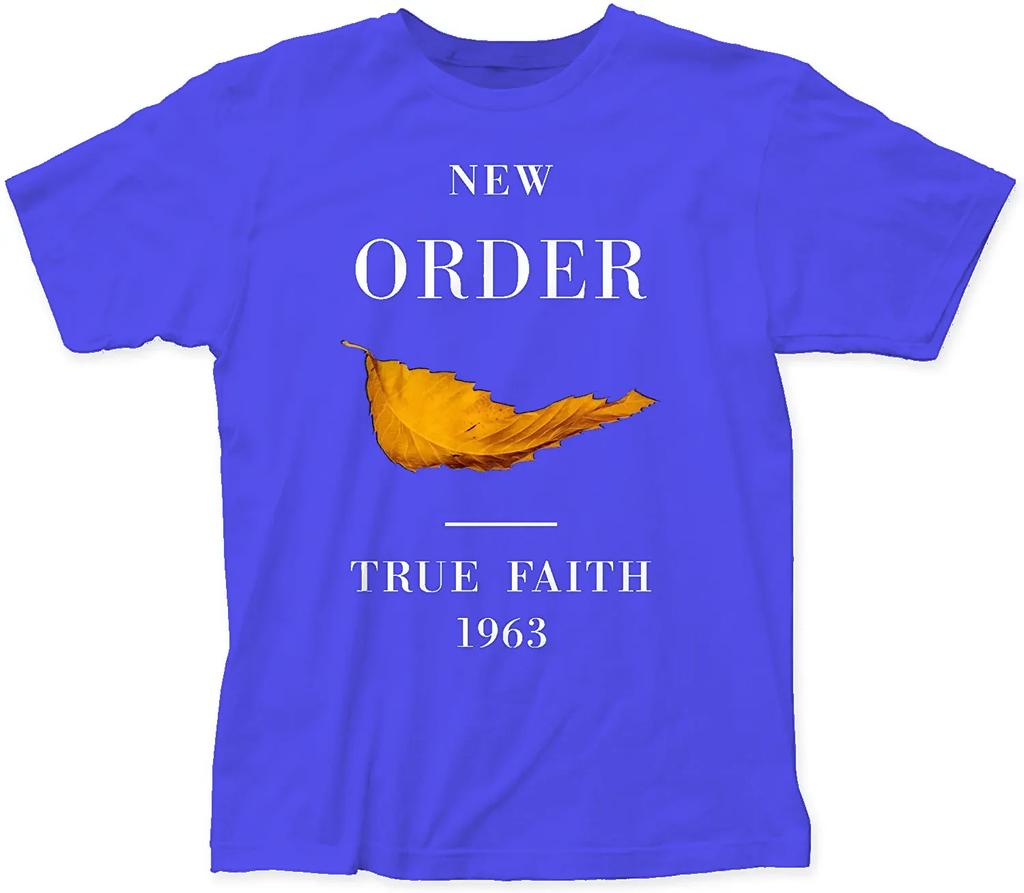 Men Tops Clothes Cotton New Order True Faith Fitted Tee Shirts Male Tshirt Guys T-shirt