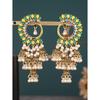 Ethnic Style Peacock Painted Pearl Bell Earrings Unique Design Vintage Rhinestone Tassel Earrings for Women, Long Style