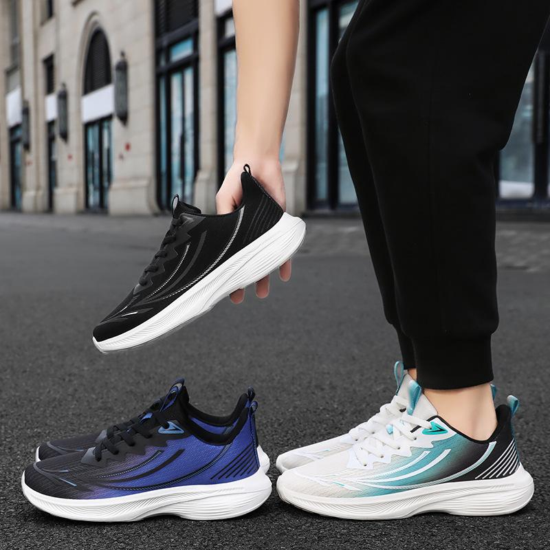 Men's shoes new polyurethane sports shoes summer fly-woven mesh running shoes breathable comfortable casual shoes simple single shoes