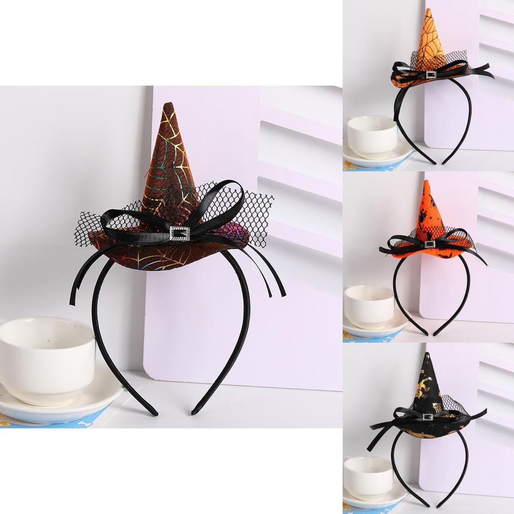 Handmade Halloween Hair Accessory With Spider And Witch Hat For Cosplay And Parties