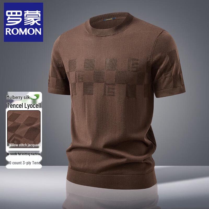 

Luomeng Men s Mulberry Silk Blend Knit T-Shirt XL