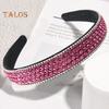 Retro Wide Hair Hoop Shiny Rhinestones Inlaid Lightweight Headband Bright Color Hairband Hair Accessories