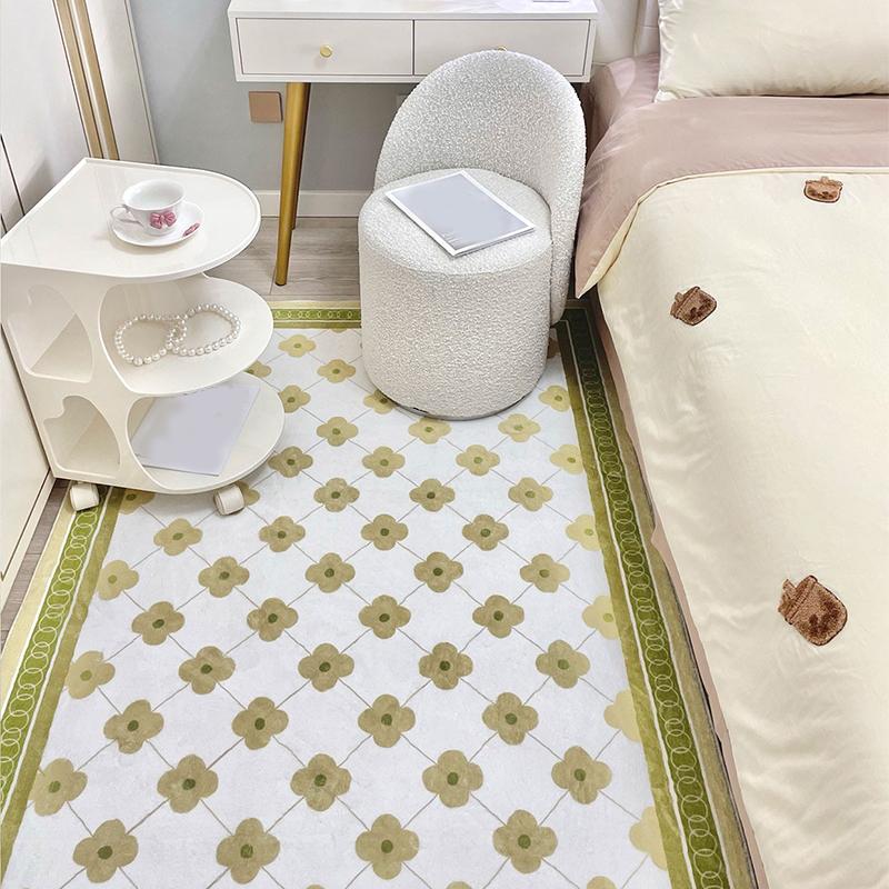 

Ковер для гостиной Нескользящий Мягкий Пушистый Напольный коврик Зеленая Клетка Ковер в скандинавском стиле Большого размера Коврики для украшения дома Alfombra 50x80cm