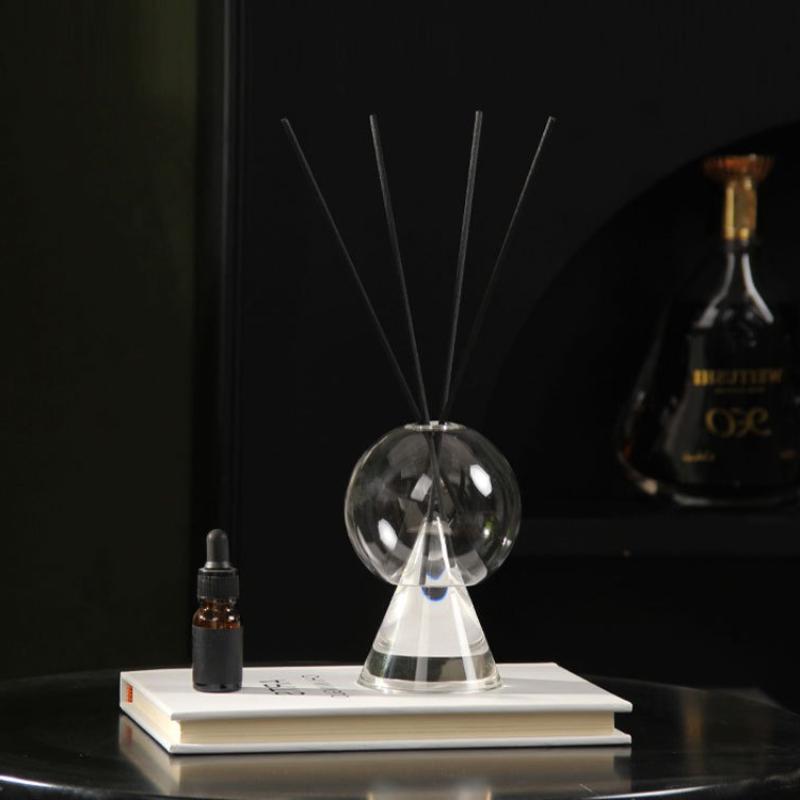 Glass Vase Crystal Aroma Diffuser Accessory Candlestick Candle Holder Geometric Transparent Flower Pot Home Decoration