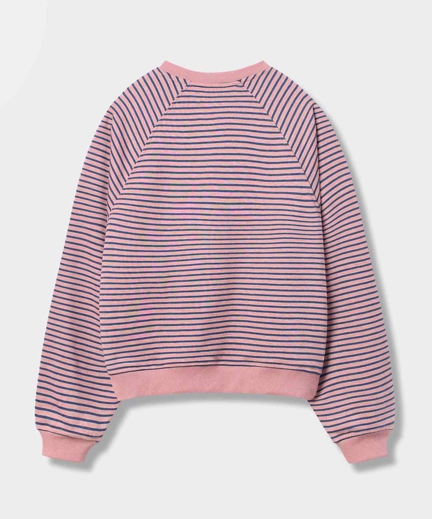 Yujen Essential Raglan Stripe Sweatshirt_Pink & Blue
