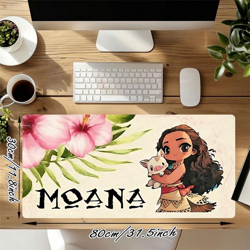 1Pc Adventure Awaits Moana Gaming Mouse Pad Keyboard Desk Mat Non-slip Rubber Lock Edge Waterproof Computer Mousepad for Office Home Decor Ey12