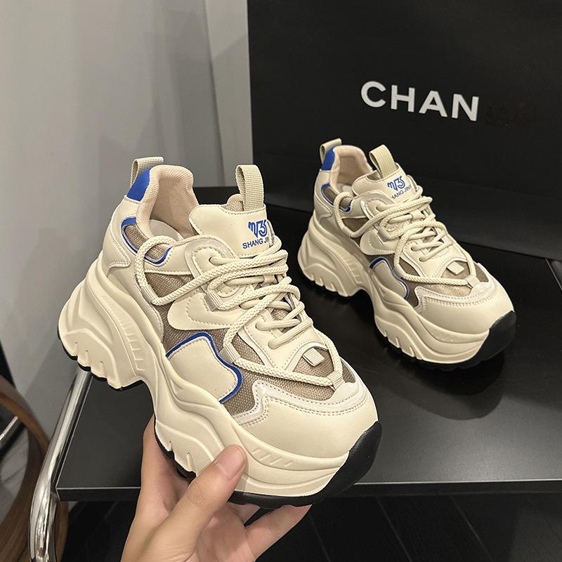 Inner Height Increase Dad Shoes Women's 2025 Spring New Versatile Sports and Leisure Shoes Special Small Size Small Platform Women's Shoes