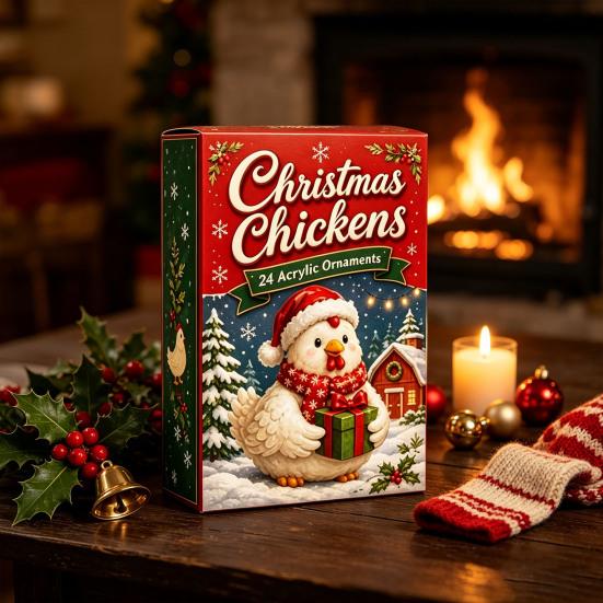 Advent Calendar for Kids 24 Days Chicken Figures Calendar, Farm Animals Countdown Cute Surprise Animal Figurines Boxes with Hen And