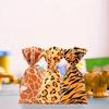 50 Pack Animal Print Gift Bags with Twist Ties - Giraffe, Leopard, Tiger Pattern Polypropylene Candy Bags for Party Favo