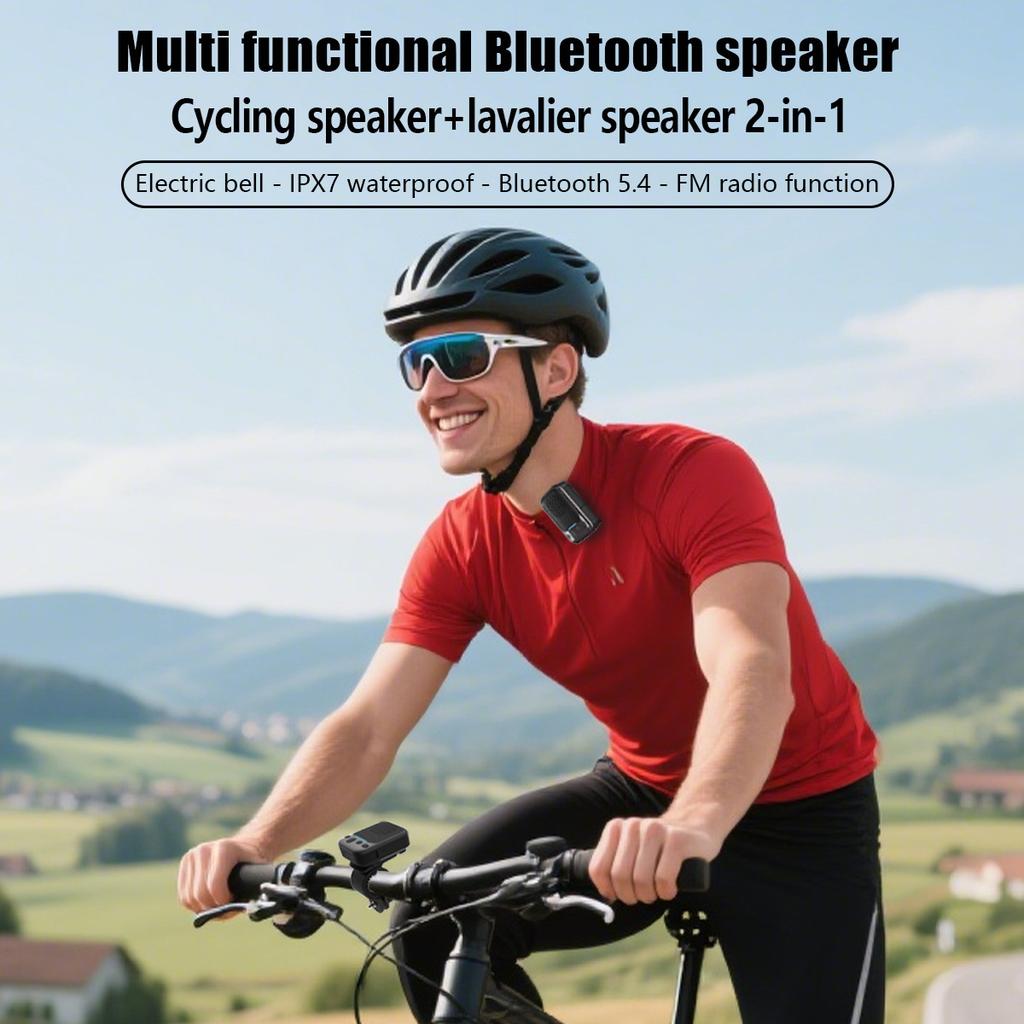 Bike Bluetooth Speakers Portable Dual Pairing FM Radio TF Card Support Wireless Collar-clip Speaker for Cycling Hiking Camping