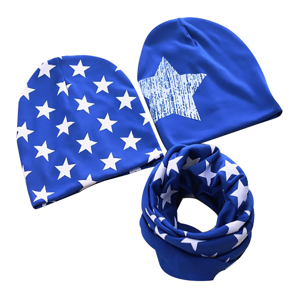 3PCS/Set Kinder Hut Schal Dekoratives Halstuch Kinder Mütze Kopfbedeckung Bedruckt Ankleiden Kleidung Dekoration